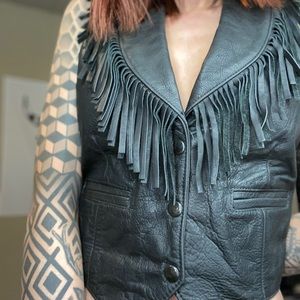 Vintage 1990’s fringe motorcycle vest
